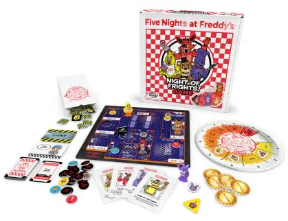 FUNKO GAMES Five Nights at Freddy's Night of Frights - Survival Strategy Board Game Including 4 Original FNAF Character Figures - For 2 to 4 Players Ages 8+