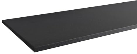 FACKELMANN Waschtischplatte Oxford/Waschbeckenplatte für Aufsatzwaschbecken/Maße (B x H x T): ca. 60,6 x 1,2 x 49,2 cm/hochwertige Platte für Badezimmer und Gäste-WC/Farbe: Schwarz