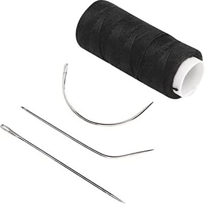 Kits de Hilo y Aguja para el Cabello, Hilo y Aguja para el Cabello de Agarre Cómodo, Agujas de Coser Curvas Portátiles Livianas, Herramientas de Extensión de Cabello para Tejer
