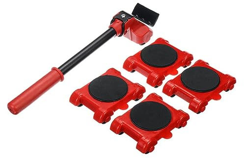 Set di attrezzi per lo spostamento di mobili pesanti, kit di guide per mobili, comodi strumenti per lo spostamento e il sistema di sollevamento, 5 pezzi, strumenti a rulli per spostare mobili