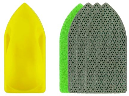 NBB Tampone diamantato a mano per levigare o lucidare blocchi diamante manuale spugna diamantata con supporto in spugna per smerigliare pietra granito ceramica vetro legno metallo(4, 60# Sostituibile)