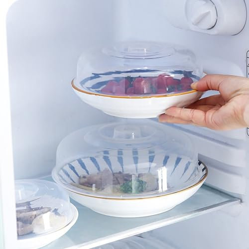 Transprent Microwave Splatter Cover, Microwave Heating Cover Clear Multi Functional Portable Microwave Splatter Cover for Kitchen (Small 25cm / 9.8in)