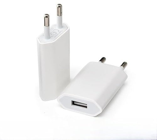 Wonvify Chargeur USB, 2 Packs Adaptateur de Rapide Prise Universel 5V 1A, USB Secteur Adapte, Embout Charger USB A pour i Phone 6/7/8/11/X/Samsung Galaxy/Hua-wei/Xiaomi/Smartwatch, Blanc
