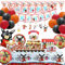 RANJIMA Set Compleanno Bambina, 200 Pezzi Stoviglie per Feste di Compleanno,Set Compleanno Bing Decorazioni Compleanno per Bambini,Bunny Palloncini Decorazioni per Pasqua Festa per Ragazze Ragazzi
