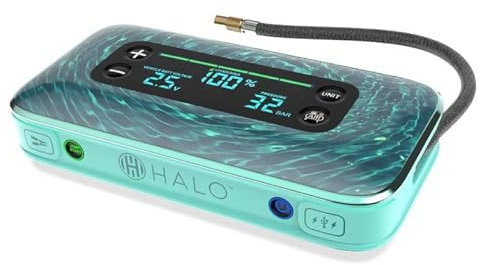 HALO Bolt Air + 1750 (2.0) - Starthilfe & Luftkompressor & Taschenlampe - Tragbares Notfall-Kit Auto Starthilfe - Für Notfallsituationen am Straßenrand und auf dem Boot (Türkisblau)