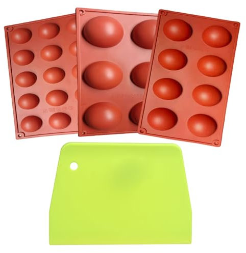 Stampo per Cioccolato in Silicone, 4 Pezzi Stampo Semisferico Stampo per Cioccolato Fai da te Stampo per Pasticceria, Teglia Rotonda in Silicone adatta per Cioccolato, Caramelle, Decorazioni