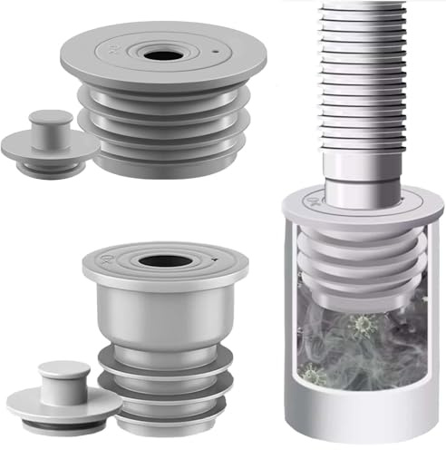 35-40 y 45-50mm Sello de Tubería de Lavadora WISIRENT, 2Pcs Gris tapón de Sellado de Alcantarillado Sellado Anillo de Sello de Alcantarillado, Desodorante Sellador de Tuberías de Desagüe de Silicona