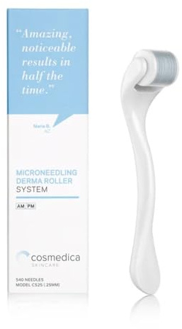 Cosmedica Microneedling Derma Roller for Face 0.25 mm Facial 540 Micro Needles, Skin Care Cosmetic Needling Instrument, Stainless Steel