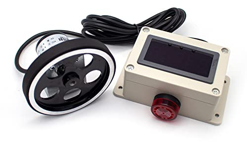 Toplionace Contador de Medidor de Tipo Rodillo Industrial, Pantalla Digital Electrónica de Alta Precisión Contador de Longitud Inteligente con Codificador de Alarma