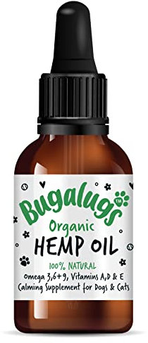 Bugalugs Hemp Oil Dog Calming Products Nervous products for dog anxiety relief - Hemp oil for dogs uk food supplements with omega 3, 6, 9 support hip, joint & dog calming