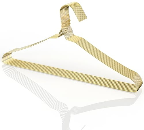 Mr. Pen - Perchas de alambre, paquete de 10, perchas de metal dorado para ropa, perchas de alambre para ropa, perchas de metal, perchas de alambre, perchas de metal, perchas de alambre