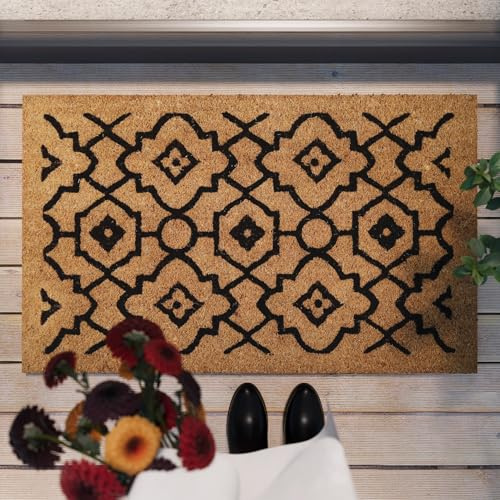 Posh Palace – snygg kokosdörrmatta från WECONhome för varje ingång (60 x 90 cm, natur)