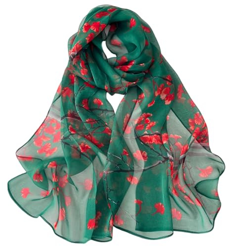 FAIRYGATE Foulard Femme Echarpes Bandeau Soie Ressentir Femmes Chiffon Bandanas Cheveux Chale Foulards Etole Echarpe Grand Carre 160x50cm Charme et Élégance B7205