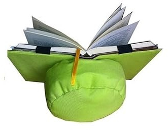 Almohadon para leer en la cama, atril que facilita la lectura, soporte y funda de libro, protector adaptable a todas las tapas VERDE