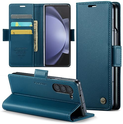 Phernykas Wallet Case for Samsung Galaxy Z Fold 5, Blue