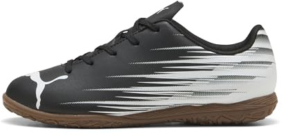 Puma Unisex-Child ATTACANTO Turf Training Soccer Cleats, Black-White AH25, Big Kid 4