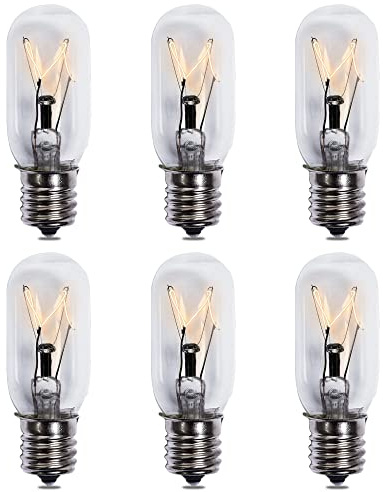 BULBMASTER Microwave Light Bulb Under Hood WB36X10003 Whirlpool 40 watt Appliance Bulb Under The Microwave Light Bulb 40W for Lava Lamps Salt Lamp Bulbs T8 E17 Base 6 Pack