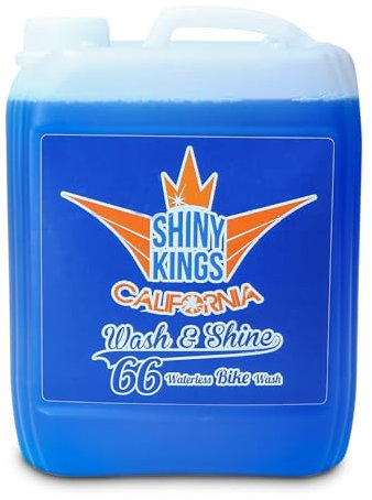 Shinykings BIKE | Nano-Tech | Wasserloser Motorrad-Reiniger und Insektenentferner | Hochglanz Schnellreiniger | Kratzfreie Trockenwäsche | Shampoo | Trockenreiniger | 1 x 5L Großgebinde