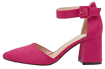 Rio Fiore Tacones de Mujer, Zapatos de tacón con Tiras, Fucsia, Textil, 7 cm Tacón Bloque, Zapatos con Correa en el Tobillo A0142-36 (Fuchsie, 38 EU)
