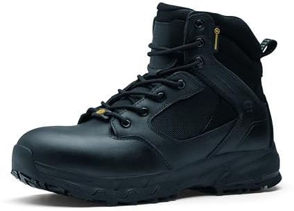 Shoes for Crews Defense Mid Scarpe da Lavoro (senza punta in acciaio) Certificato CE 02 HRO WR SRC Stivali Unisex con Suola Antiscivolo Scarpe Impermeabile Uomo Donna, Nero , 45 EU