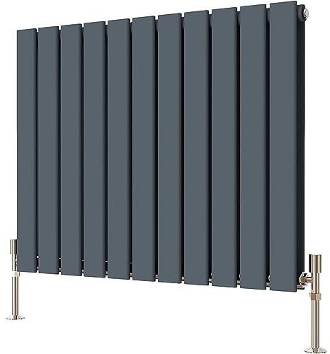 Radbliss Radiador de panel plano horizontal 600x748mm antracita gris mate doble diseño RAD calefacción central