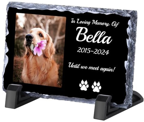 Regalos conmemorativos para perros por pérdida de perro, regalo conmemorativo personalizado para mascotas, regalo de condolencias por pérdida de perro, marco de fotos de piedra personalizado, regalo