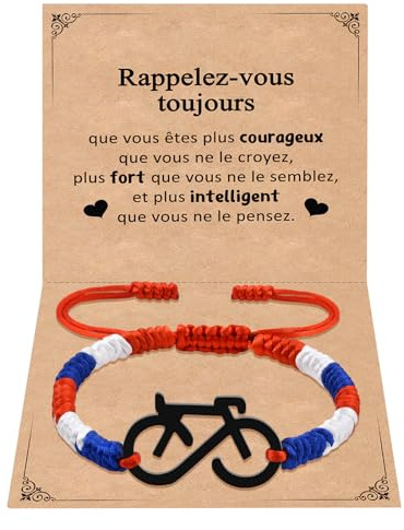 CheersLife Bracelet De Vélo Pour Garçon Fille Cadeau Fait À La Main Pour Joueurs De Cyclisme,Bracelet Décoratif Jeux de Paris, Bracelet Inspirant Pour Femme Homme Joueurs D'Équipe De Sport