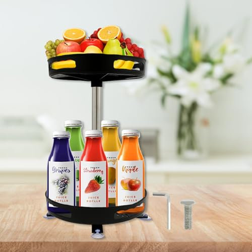 Organizador de especias giratorio de 360°, estante giratorio de 2 niveles, almacenamiento de especias de carrusel independiente, organizador multifuncional de condimentos para gabinete, despensa,