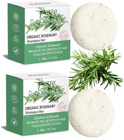 DBEAUTYM Barre de shampooing pour cheveux au romarin, nettoyage en profondeur du cuir chevelu, perte de cheveux, shampooing, savon, contrôle de l'huile capillaire bio, shampooing ferme pour la