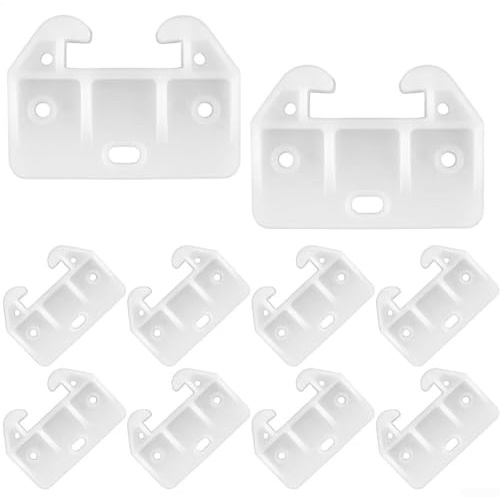 Sandyseptember Restaurez vos meubles avec 10 guides de tiroir en plastique blanc, lot de pièces de rechange