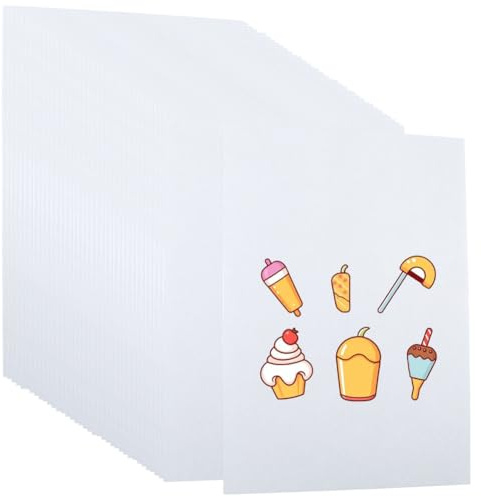 SOFPLATE 6 pz. Fogli Termoretraibili Stampabili Pellicola Termoretraibile Trasparente Grandi 11.7 x 8.3 pollici Carta di Plastica Rettangolare per Stampa Duplex Trasparente per Disegno Artigianato Dec