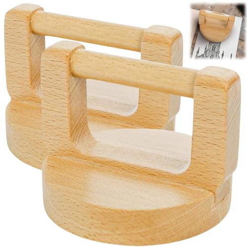 Tlence 2 Pack Block Printing Baren, 4 Inch Bamboo and Wood Barens for Printmaking, Art Craft Brayer Rollers with Wooden Handle, Hand Press Printing Tool for Linocut, Ink, Stamping, Scrapbooking