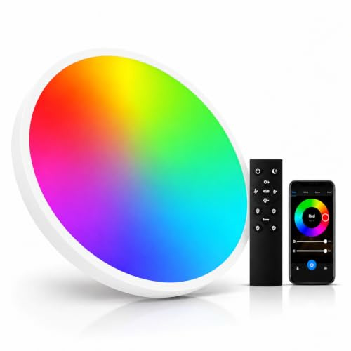 DOMIRA Smart Slim RGB Ceiling Light 22W, White, App, with Remote