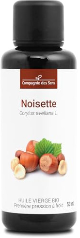 AVELLANA - 50 mL - Aceite Vegetal Orgánico - 100% Puro, Natural, Virgen y Certificado Cosmos - Botella en Vidrio