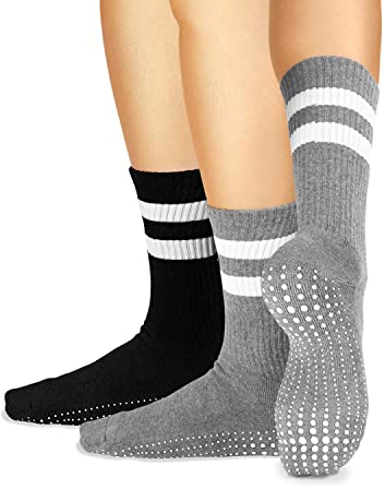 LA ACTIVE Non Slip Yoga Grip Socks - Barre Ballet Pilates Athletic Socks for Men and Women