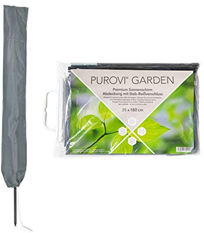 Purovi Housse de Protection Premium pour Parasol avec Fermeture à glissière et Baguette
