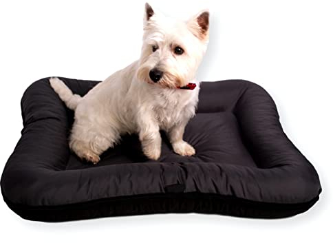4L Textil KLEO Hundebett mittelgrosse Hunde waschbar Hundekissen mittelgrosse Hunde Hundematte Hundematratze Hundekissen XXL (M-90x70 cm, Schwarz(Mit Reißverschluss))