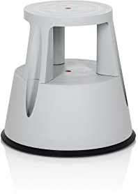 hjh OFFICE Tritthocker TIO-M I Kunststoff Elefantenfuß, Höhe 42 cm, bis 150kg belastbar, mit Rollen 830002 Hellgrau