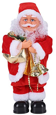 Xmas Electric Santa Claus 12'' Singing Dancing Santa Claus Ornaments Figure Creative Musical Doll Novelty Christmas Decorations Christmas Ornaments for Home Fireplace