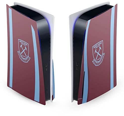 Head Case Designs Officially Licensed West Ham United FC Jersey 2020/21 Home Kit Vinyl Faceplate Sticker Gaming Skin Decal Cover Compatible With Sony PlayStation 5 PS5 Disc Edition Console