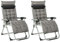 Outsunny 2 Piece Reclining Zero Gravity Chair Metal Frame Folding Garden Sun Lounger with Cushion Headrest, Dark Grey