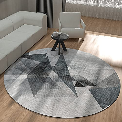Tappeti rotondi 80 cm 100 cm 120 cm 140 cm 160 cm 180 cm 200cm soggiorno del salotto divano tavolino tavola tappeto camera da letto comodino tappeti tappetino da yoga - grigio ( Size : Diametro 80cm )