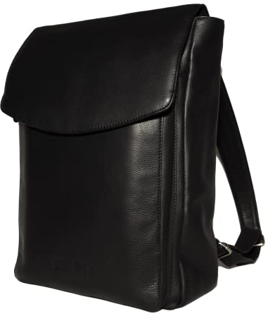 Schloss Bag Premium Echtleder Rucksack (Schwarz) - Unisex Business & Freizeit Rucksack mit 15,6 Zoll Laptopfach, Handgefertigt aus Nappa Leder