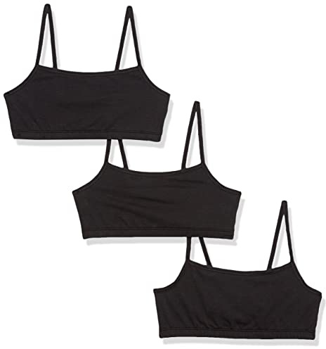 Hanes womens Cotton String Bralette, 3-pack Bra, 3 Pack - Black, X-Large US