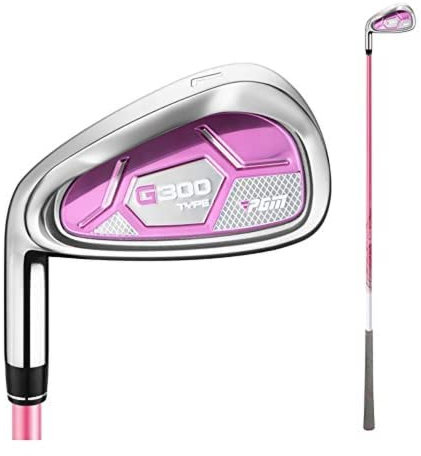 Kvinnor vänster hand golfklubbor järn G300#7 golfjärn dam golfklubbor stålhuvud golfsport (rosa, kolstång)