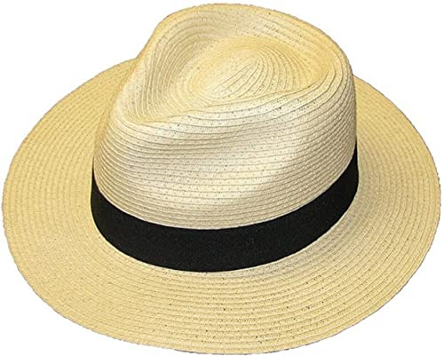 Hawkins Straw Crushable Foldable Summer Panama Fedora Trilby HAT with Band (as8, Alpha, xx_l) Beige