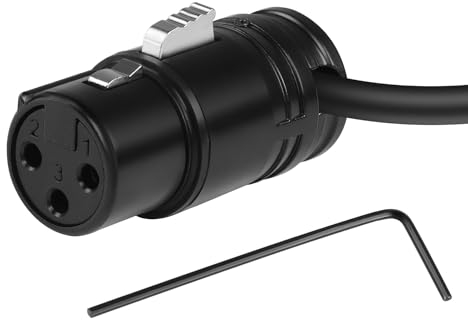 QIANRENON Micrófono XLR Compacto para Soldadura, Conector Hembra de 3 Pines, Adaptador de Audio Ajustable de 90°, Ángulo Recto, para Conexión de Cable Delgada/DIY, Con Llave
