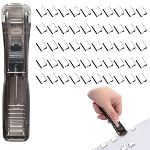 Dispensador de Grapas, Dispensador de Grapas Rápido Portátil de 1 Pieza, Dispensador de Grapas Reutilizable con 50 Clips, para Cocinas, Oficinas, Colegios y Otros Lugares Recarga de Grapas de Plástico