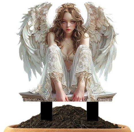 Angelo delle fiabe - Paletto da giardino in acrilico, statua di pianta di angelo impermeabile 2D | Ornamenti acchiappasole per vialetti e aiuole, migliorano le graziose statue estetiche degli angeli a