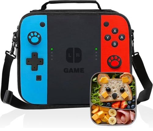 Bolsa Térmica Infantil Porta Alimentos Gamer para niños y adultos. Nevera Portátil, Lunch Box Impermeable, Fiambrera Gran Capacidad para Almuerzo, Excursión, Oficina, Viaje, Pícnic o Colegio. Lonchera